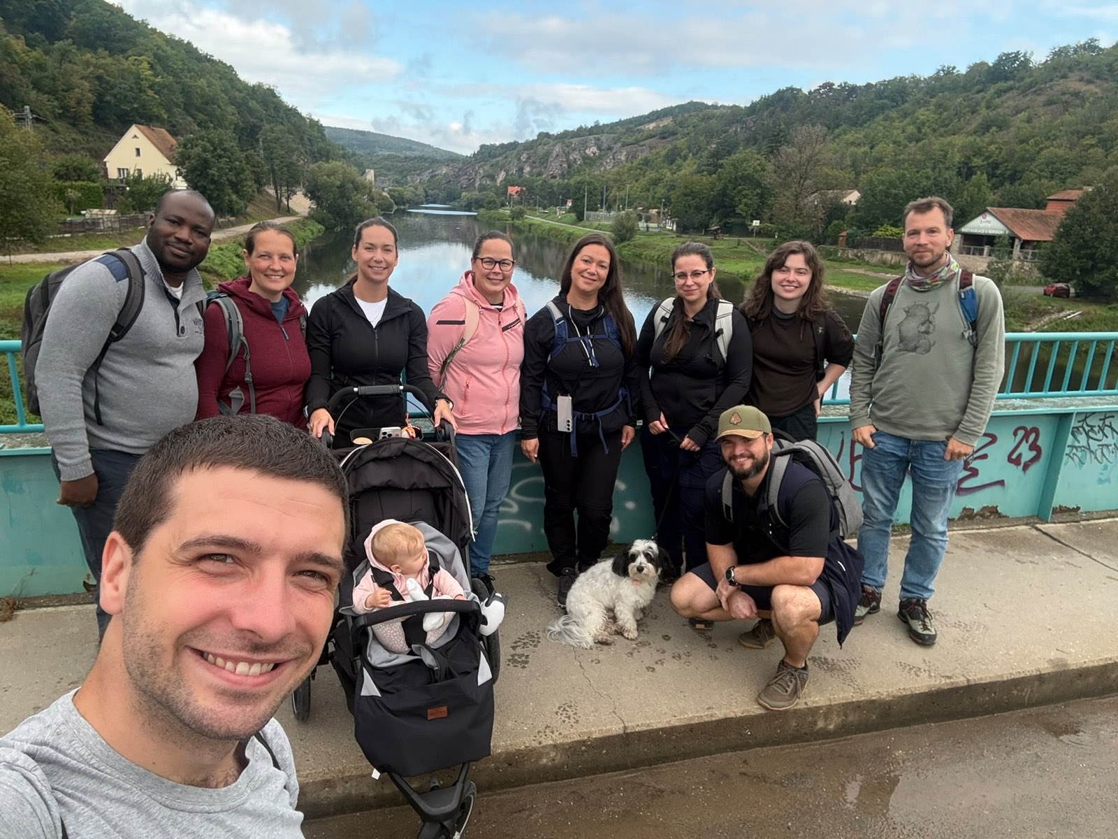 A 3GENES team outing along a river